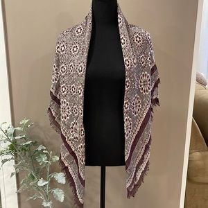 Alexander McQueen Purple Skull & Flower Scarf Made from Modal & Silk Worn Twice